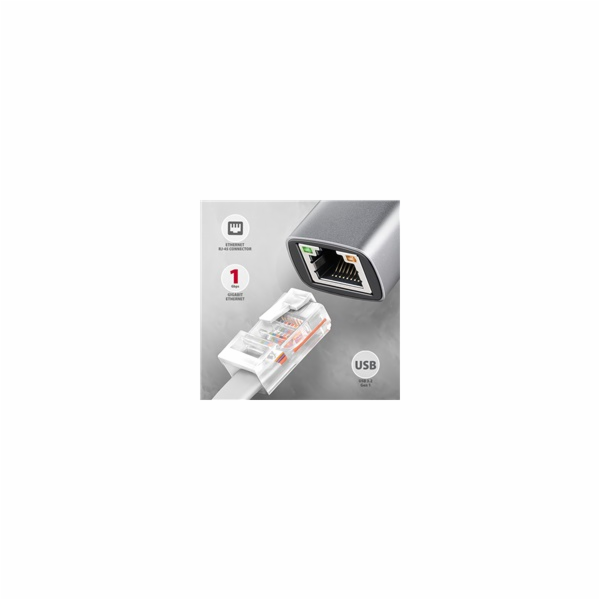 AXAGON ADE-TXPD, USB-C 3.2 Gen 1 - Gigabit Ethernet síťov...