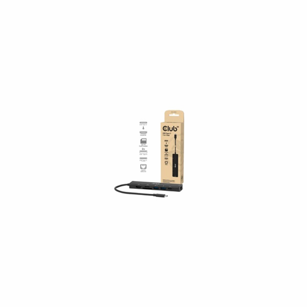 Club3D Dokovací stanice USB-C 7v1, 1xHDMI, 1xUSB-C PD, 2x...