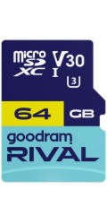 Paměťová karta GoodRam Rival MicroSDXC 64 GB třída 10 UHS-I/U3 V30 (GGSM3AA-0640R12)