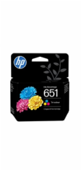 BAZAR - HP 651 Tri-color Original Ink Advantage Cartridge, C2P11AE (300 pages) - Poškozený obal (Komplet)