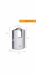 Zámek Yale Y122B/50/123/1, High Security, visací, pochromovaný, 50 mm, 3 klíče