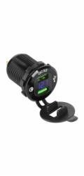 Nabíječka PeiYing 2xUSB Quick Charge autonabíječka s měřičem napětí