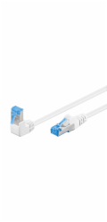 Goobay GOOBAY Patchcord S/FTP Kat. 6A Rovná / Úhlová 90 Bílá 0,25m