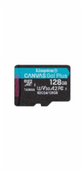 Kingston MicroSDXC karta 128GB Canvas Go! Plus, R:200/W:160MB/s, Class 10, UHS-I, U3, V30, A2 + Bez  Adaptéru