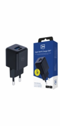 3mk síťová nabíječka Hyper GaN Charger 20W, černá