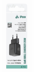 GaN SÍŤOVÁ NABÍJEČKA 35W (USB-C + USB-A) ČERNÁ