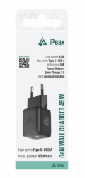 Adaptér USB iPEAX GaN USB/USB-C 90010128 Black