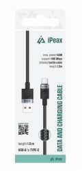 Kabel iPEAX 90010108 USB/USB-C 1,5m Black