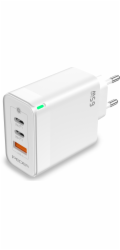 Pedea PEDEA Schnellladegerät „Triple“ 65W GaN USB-C (PD) USB-A nabíječka, bílá