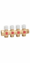 Rozdělovač Caleffi s uzavíracími ventily O3/4X4 O23P.1,5-18