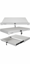 Zásuvka do 19" rackových skříní 1U 270 mm šedá Lanberg (1U/483 × 270 mm, nosnost až 30 kg)