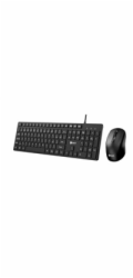 Klávesnice C-TECH KBM-108, drátový combo set s myší, multimediální, USB, CZ/SK