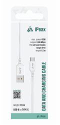 Kabel iPEAX 90010117 USB/USB-C 1,5m White