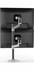 Ergotron - LX Dual Stacking Arm - stolní držák pro dva monitory s vysokým montážním bodem (leštěný hliník)