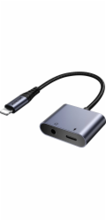 Audio adaptér 2 v 1 Joyroom SY-L01 Lightning na 3,5 mm + Lightning (černý)