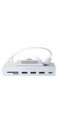 USB HUB Satechi Satechi USB-C Clamp Hub pro 24 iMac - Hub pro iMac M1 2021 24 a 27 Studio Display 2022 USB-C (USB-C, 3x USB-A, čtečka karet micro/SD) (stříbrná)