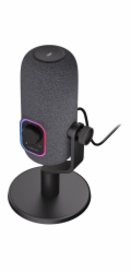 Krux mikrofon Empy / stolní mikrofon / RGB / 4 směrové charakteristiky / 3,5mm jack / USB-C / černý