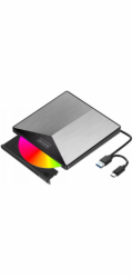 Zenwire DVD přehrávač Externí přenosná mechanika DVD CD RW PŘEHRÁVAČ 2 v 1 USB 3.0 a USB-C 3.1 pro notebook a počítač HLINÍKOVÝ REKORDÉR