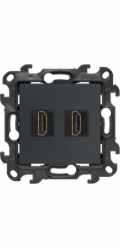 Kontakt-Simon Simon 24 HDMI 2.1 zásuvka dvojitá grafitová matná NGHDMI221.01/38