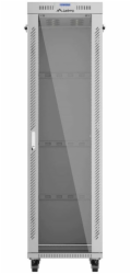STOJÍCÍ RACKOVÁ SKŘÍŇ 19" 42U 600 × 1000 ŠEDÁ, PROSKLENÉ DVEŘE, LCD, LANBERG (FLAT PACK)