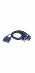 ATEN přepínač KVM 4-port VGA KVMP USB2.0, mini, audio, 0,9m kabely