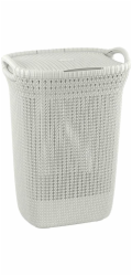 koš 57l na použité prádlo,bílý KNIT