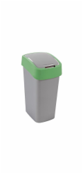 Koš Curver® FLIP BIN 25 litrů, šedostříbrný/zelený, na odpadky