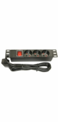 10" rozvodný panel XtendLan 3x230V, ČSN, vypínač, indikátor napětí, kabel 1,8m, 1U