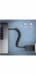 AXAGON BUCM-CM10TB, TWISTER kabel USB-C <-> USB-C, 0.6m, USB 2.0, PD 60W 3A, ALU, tpe, černý