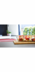Emsa Clip&Close Sklenice Frischhaltedose 3 L Glas Rot