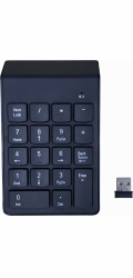 GEMBIRD numerická klávesnice KPD-W-02, bezdrátová 2.4GHz, černá
