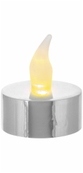 Svíčky MagicHome Vánoce, LED čajové, sada 2 ks, stříbrné, na hrob, pohyblivý plamen