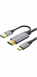 Kabel HDMI2.0 na USB-C pro monitory s USB-C konektorem, 4K@60Hz,1080p Aluminium 2m