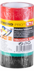 Páska Strend Pro, 19 mm, L-5 m, PVC, max. 80°C, 600V, izolační, různé barvy, lepicí, bal. 5 ks