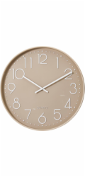 DKD Home Decor NÁSTĚNNÉ SKLENĚNÉ HODINY 50CM - PÍSKOVÉ