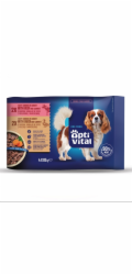 OPTIVITAL Tasty shreds with beef and duck in gravy - vlhké krmivo pro psy - 4x85g