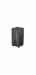 19" VOLNĚ STOJÍCÍ RACKOVÁ SKŘÍŇ 24U 600X600 ČERNÉ SKLENĚNÉ DVEŘE LCD LANBERG (FLAT PACK) V2
