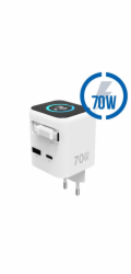 MEGATECH, Rýchlonabíjačka 2x USB-C/1x A, 70W, biel