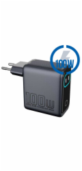 MEGATECH, Rýchlonabíjačka 2x USB-C/1x A, 100W, šed