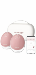 MOMCOZY M9 – bezdrátová odsávačka mateřského mléka, červená,dvojitá sada 150 ml.