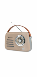 CONNECT IT Hyperbass RetroBEAT FM rádio a bezdrátový reproduktor BÉŽOVÝ