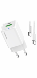 COLORWAY 1x USB-C/ síťová nabíječka/ GaN/ PD/ PPS/ QC/ 30W/ Včetně 100cm kabelu/ Bílá