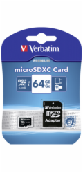 VERBATIM MicroSDXC karta 64GB Premium, U1 + adaptér