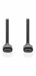 NEDIS kabel USB 3.2 Gen 1/ zástrčka USB-C - zástrčka USB-C/ 60 W/ 4K@60Hz/ 5 Gbps/ poniklovaný/ černý/ box/ 1m