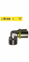 Koleno 873420A lisované, 20x2,00-3/4", vnější závit