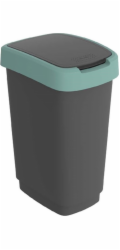 Odpadkový koš Rotho Twist, černá/tmavě zelená, 25l