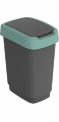 Odpadkový koš Rotho Twist, černá/tmavě zelená, 10l