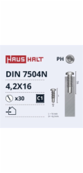 Samořezné šrouby Haushalt, DIN 7504N, 4,2 x 16 mm, 30 ks.