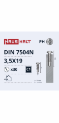 Samořezné šrouby Haushalt, DIN 7504N, 3,5 x 19 mm, 30 ks.