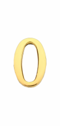 Číslo dveří "0", zlatá barva, 45 mm
